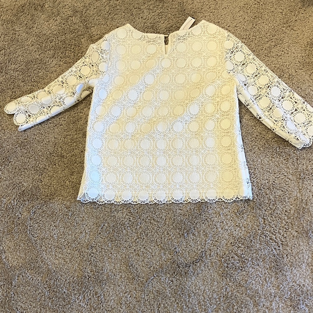 Talbots Cream Lace Top - Picture 3 of 4